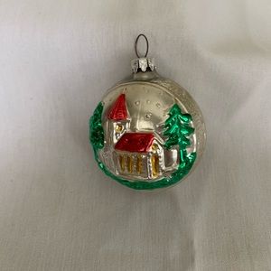 Vintage Mercury Glass Christmas Tree Ornament